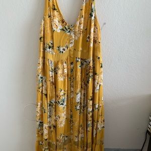 Torrid Maxi Challis Button Front Dress size 2 yellow